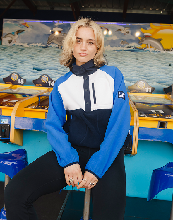 Snap Polar Fleece in Azure Blue