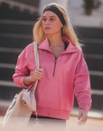 Clubhouse Quarter Zip in Blush