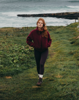 Industry Fleece High Collar Jacket in Cherry Crush