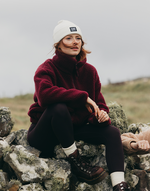 Industry Fleece High Collar Jacket in Cherry Crush