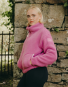 Industry Fleece High Collar Jacket in Crisp Pink