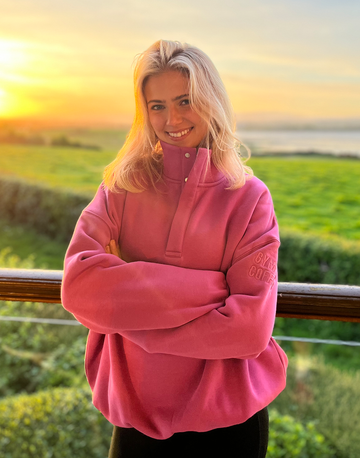 Snap Collar Sierra Sweatshirt in Sangria Sunset