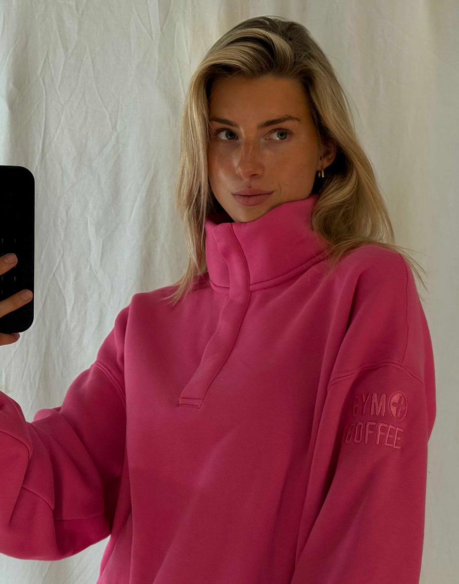 Snap Collar Sierra Sweatshirt in Sangria Sunset