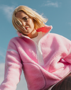 Industry Fleece Half Zip in Cotton Candy