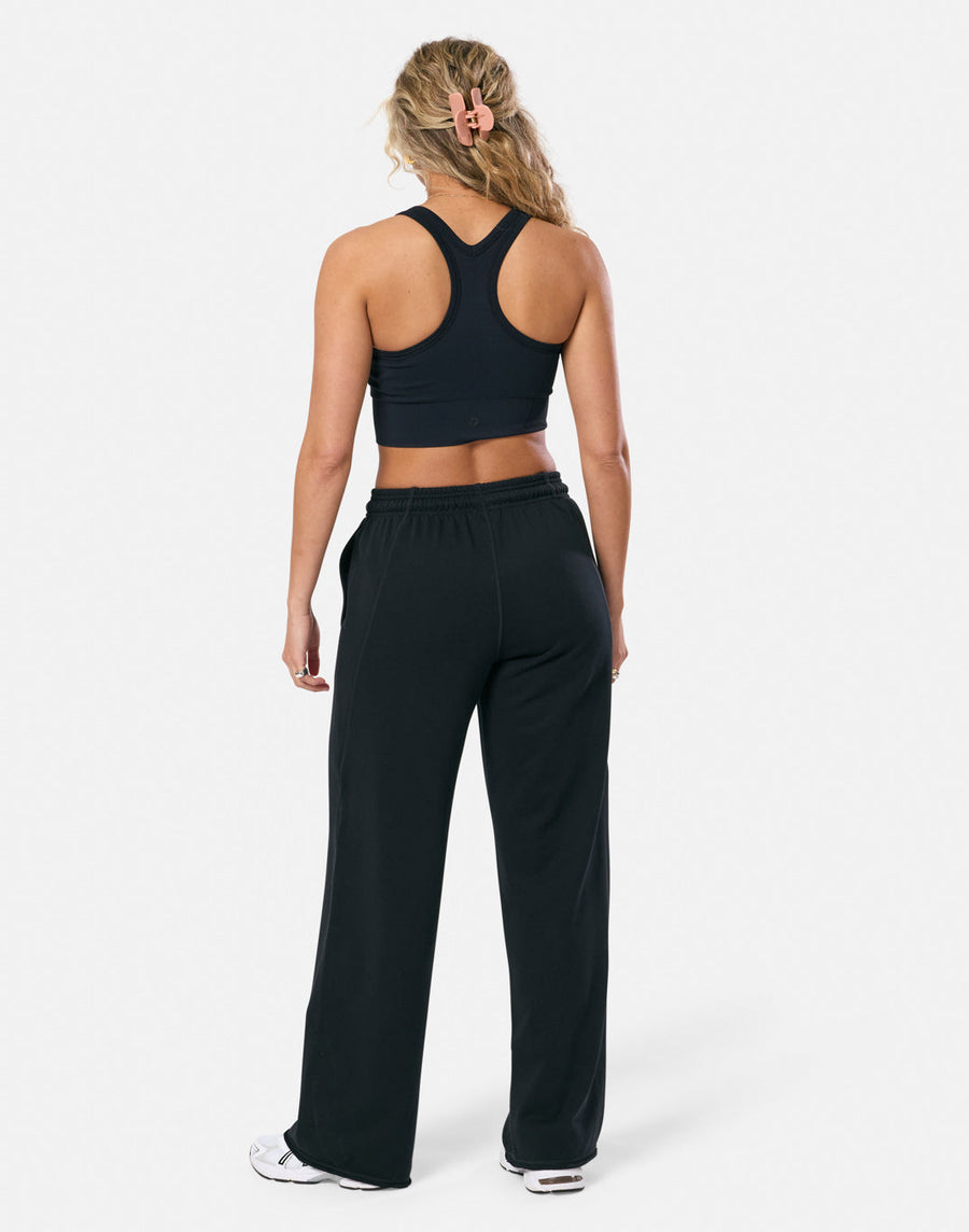 Clubhouse Wide Leg Jogger in Black
