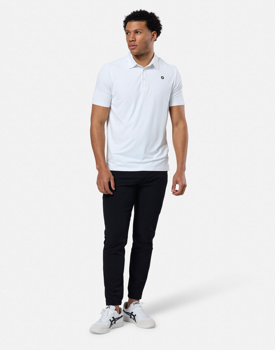 Coffee Polo Tee in Ultra White