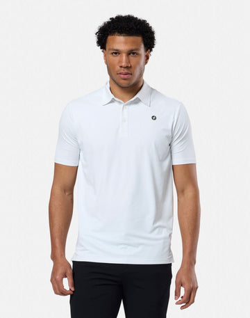 Coffee Polo Tee in Ultra White