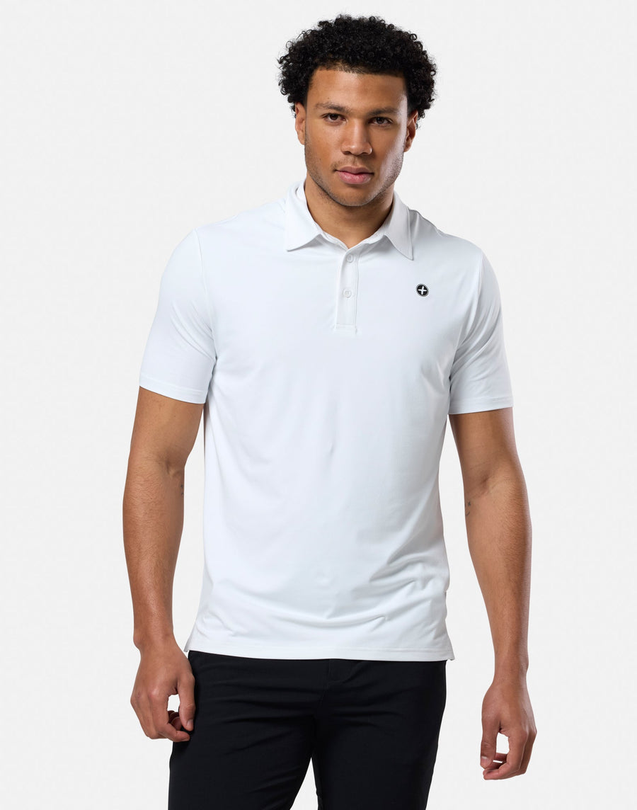 Coffee Polo Tee in Ultra White