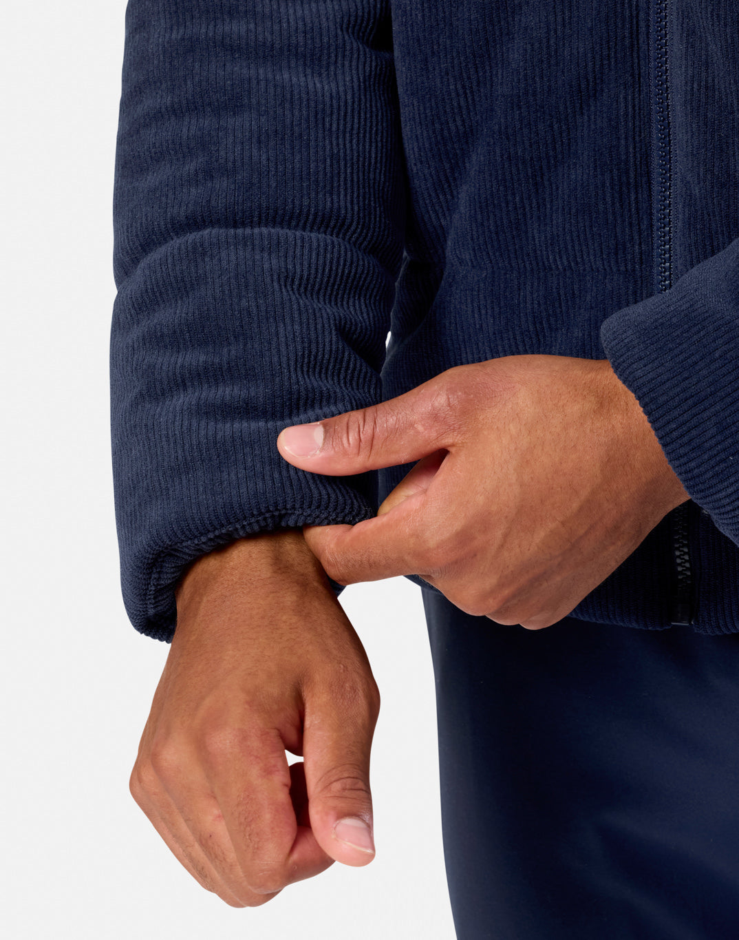 Cord Puffer Jacket in Twilight Navy