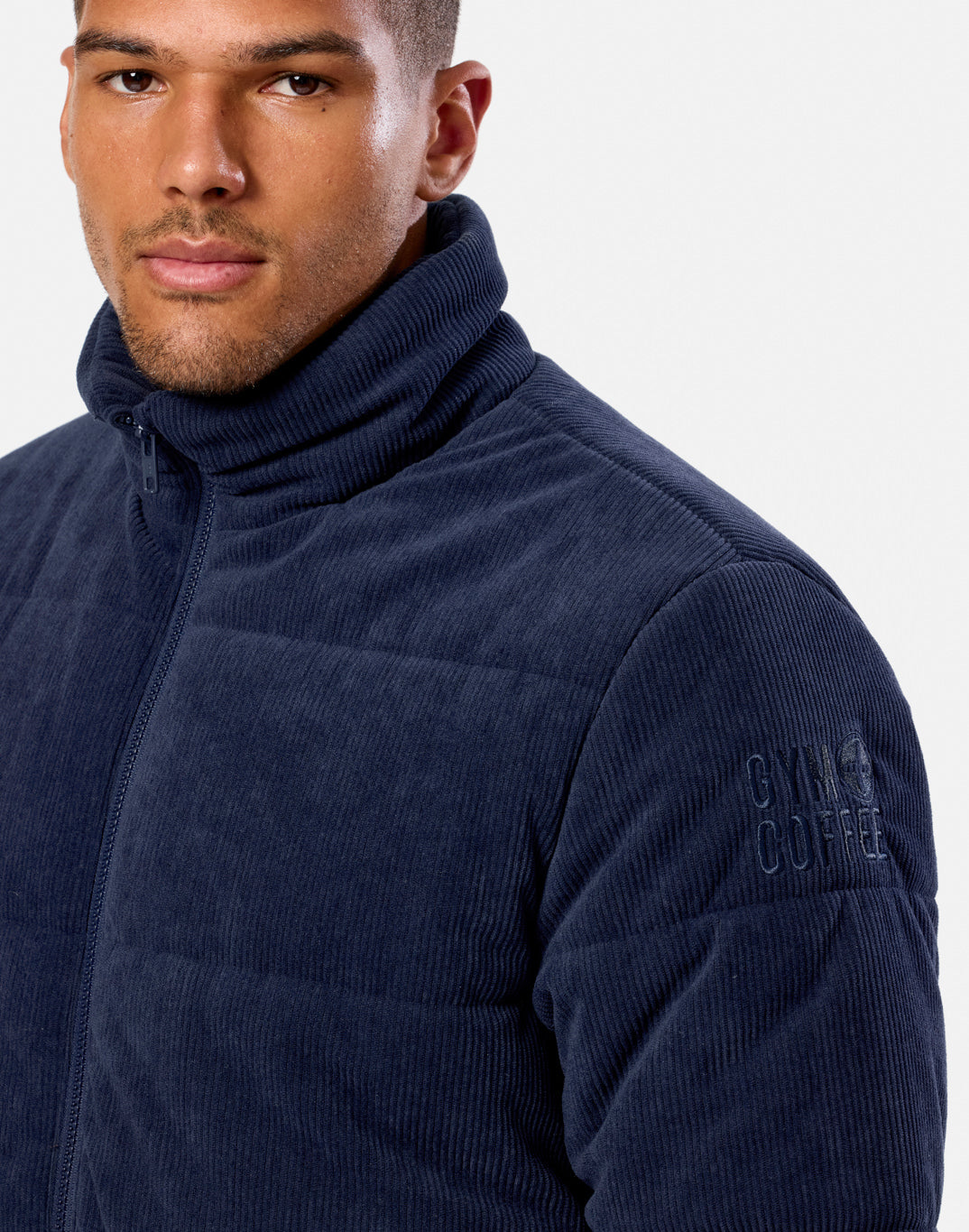 Cord Puffer Jacket in Twilight Navy