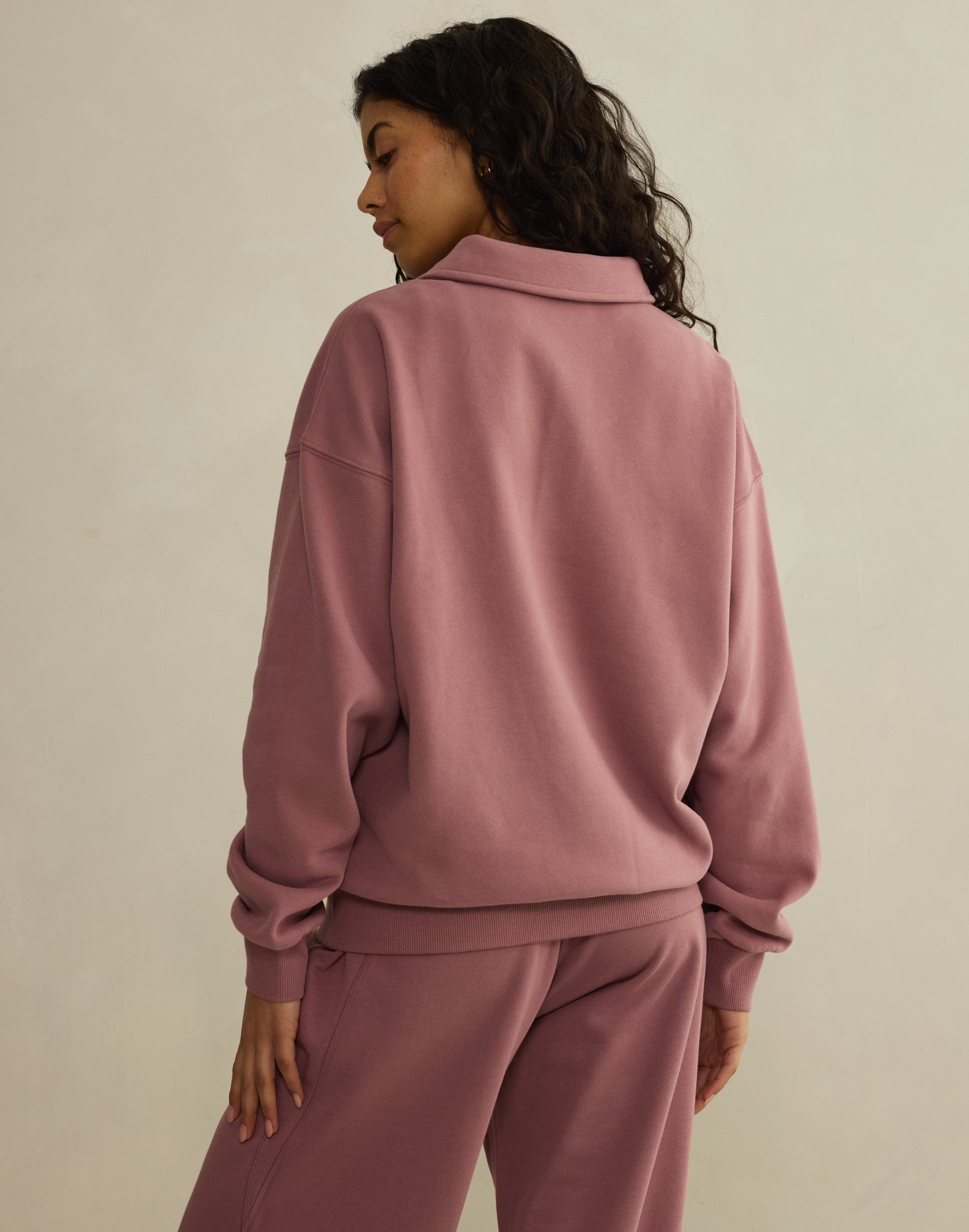 Daily Collared Sweatshirt in Terra Rose