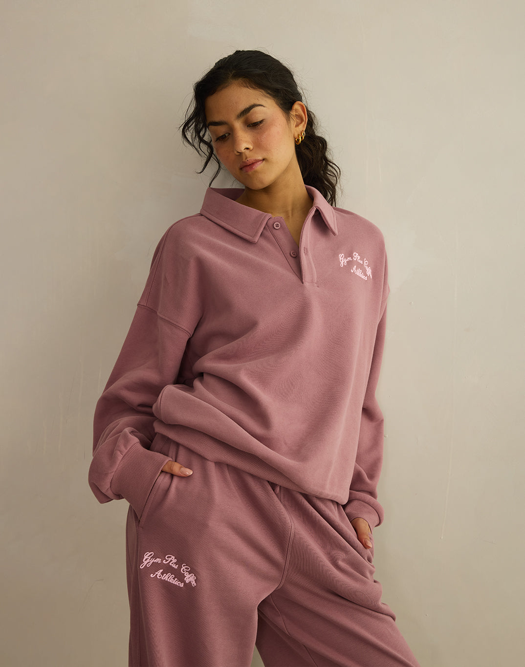 Daily Collared Sweatshirt in Terra Rose