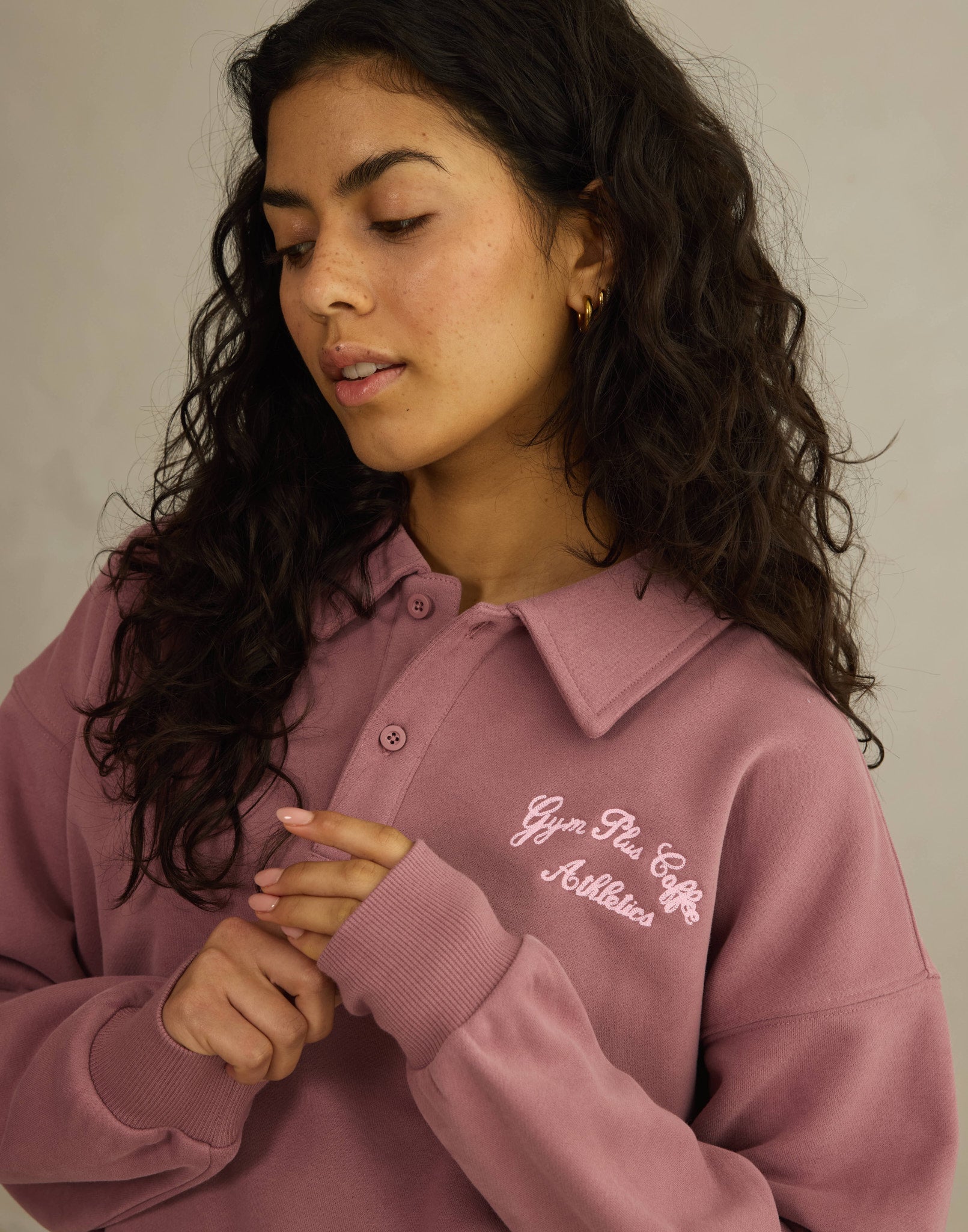 Daily Collared Sweatshirt in Terra Rose
