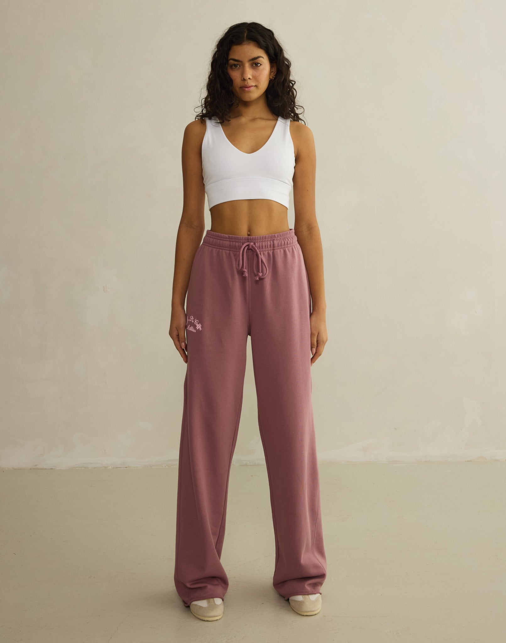 Wide Leg Jogger in Terra Rose