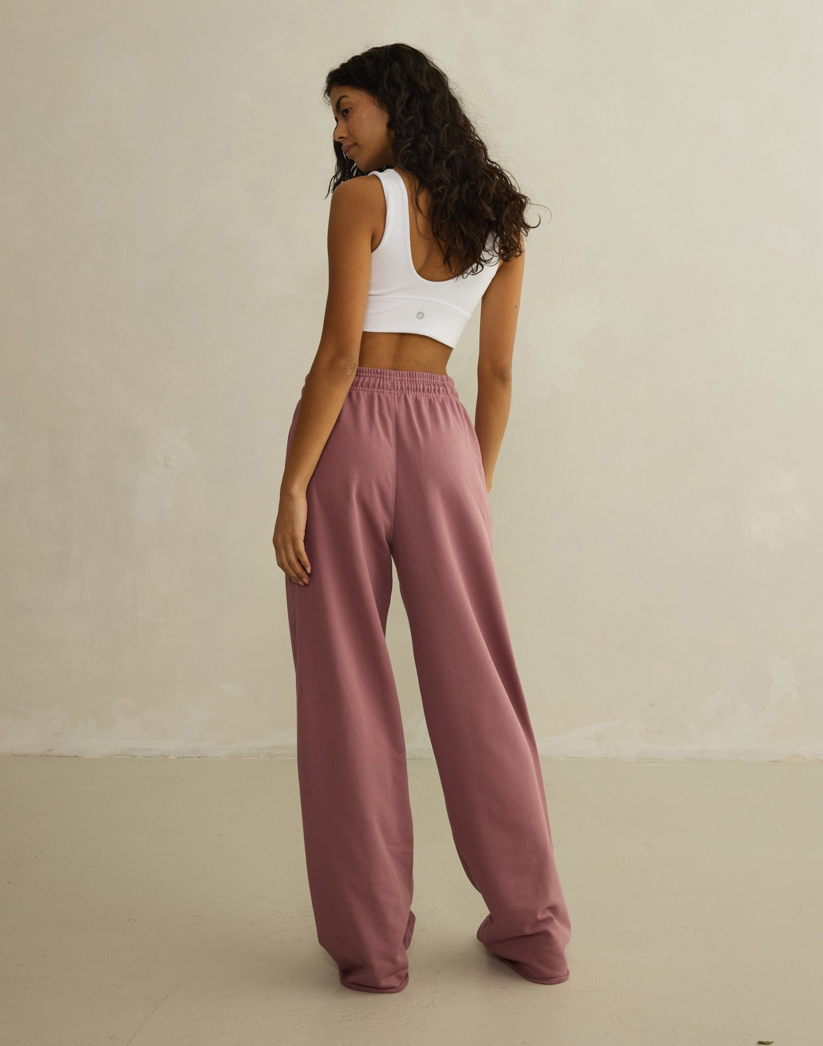Wide Leg Jogger in Terra Rose