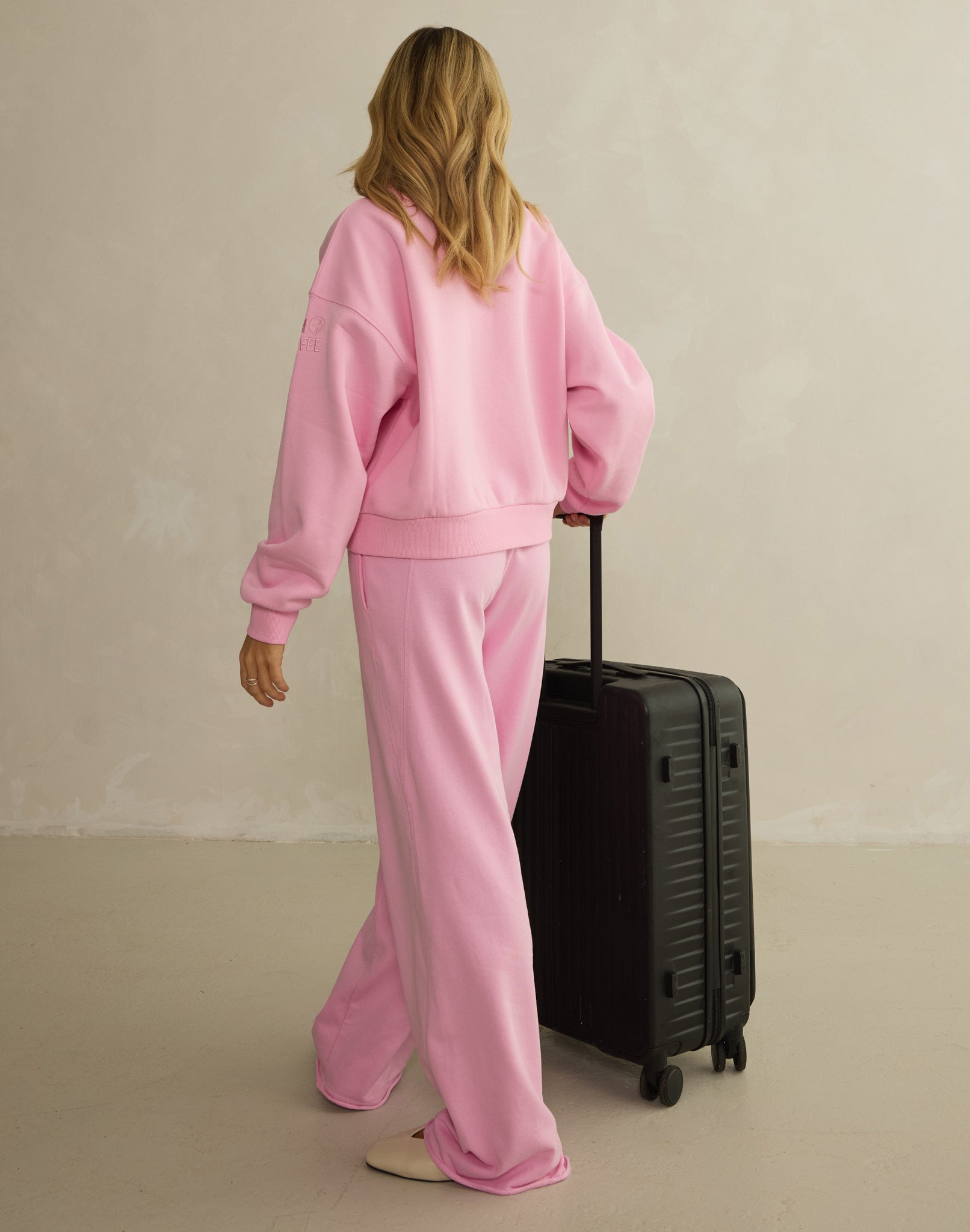 Wide Leg Jogger in Pink Blossom