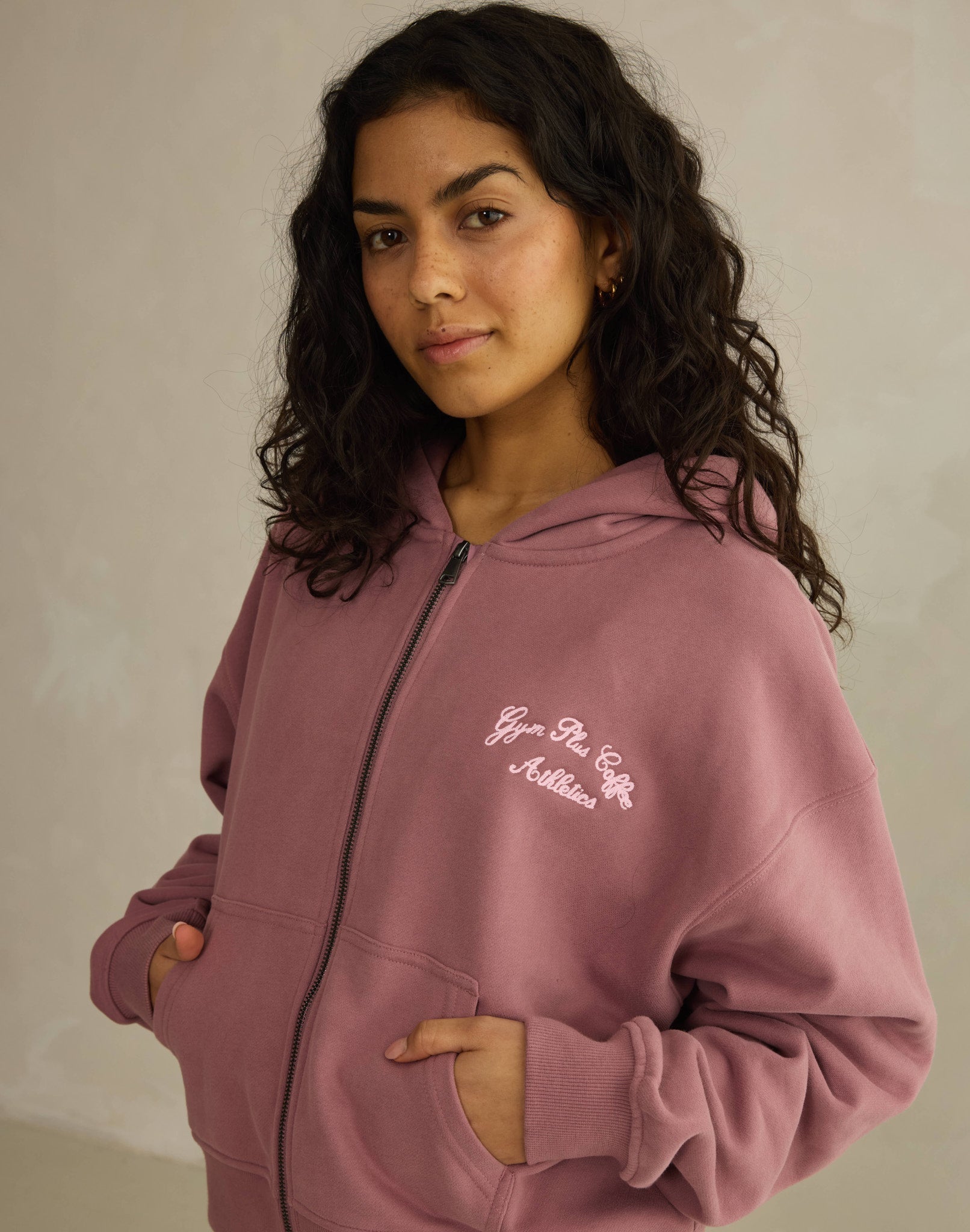 Daily Zip Hoodie in Terra Rose
