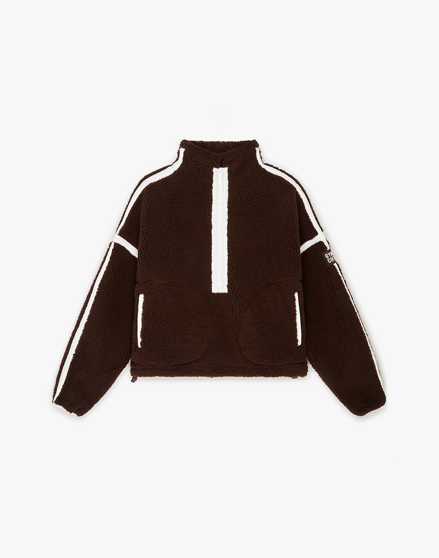 Industry Fleece Half Zip in Mocha Bean