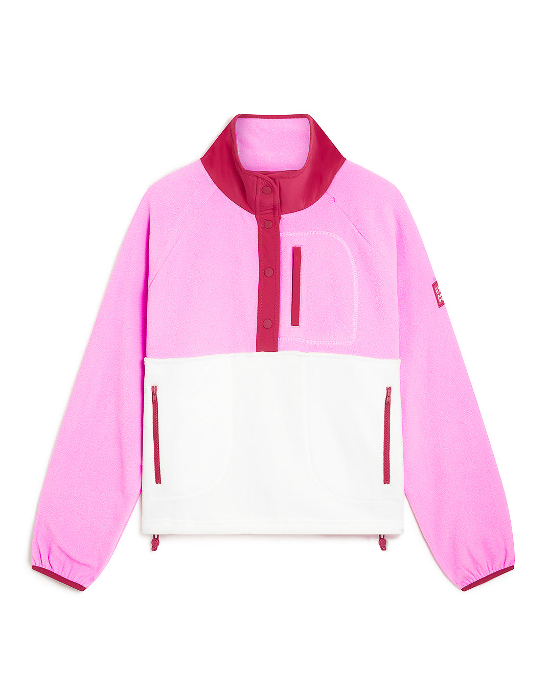 Snap Polar Fleece in Neon Pink