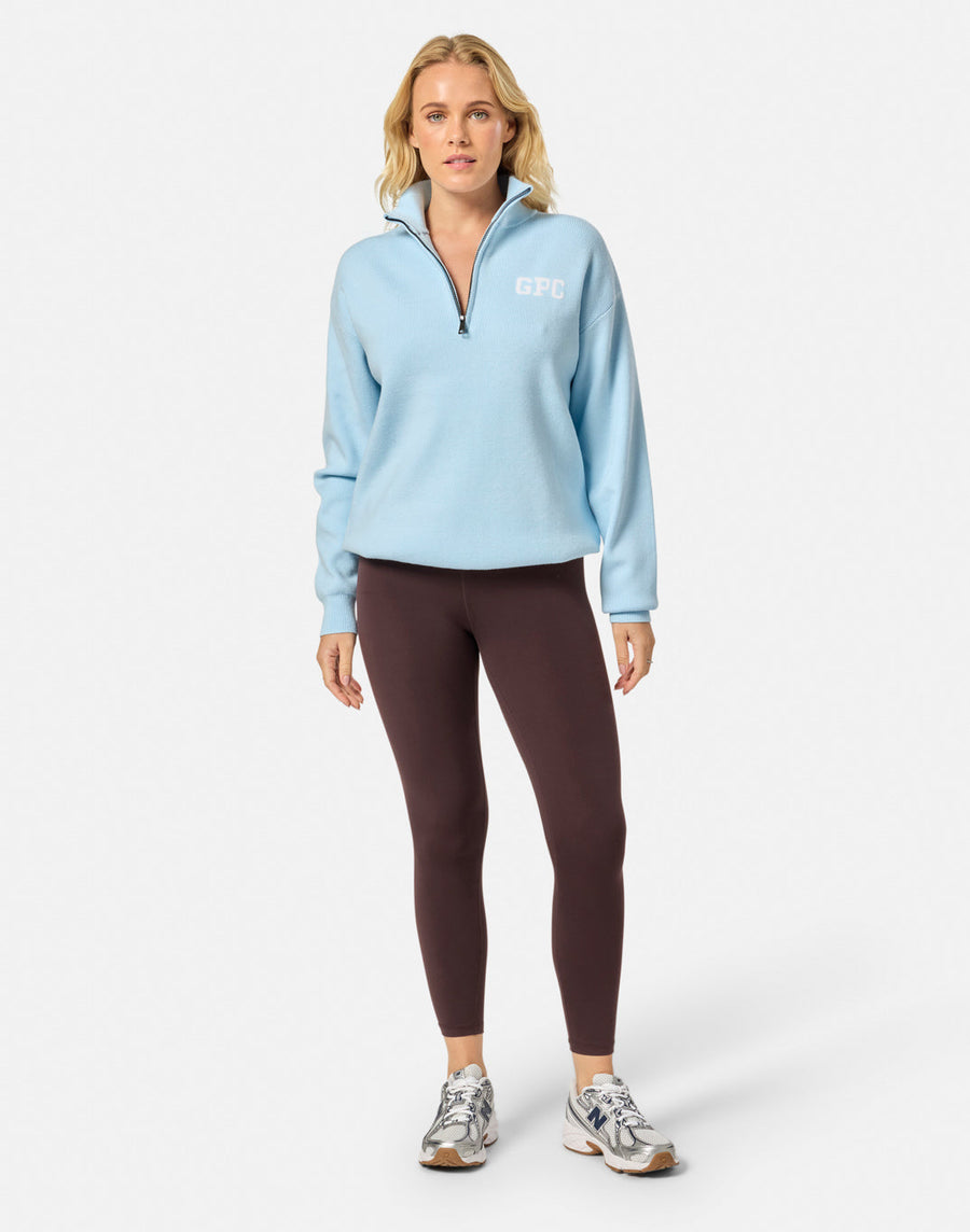 Knit Half Zip in Baby Blue