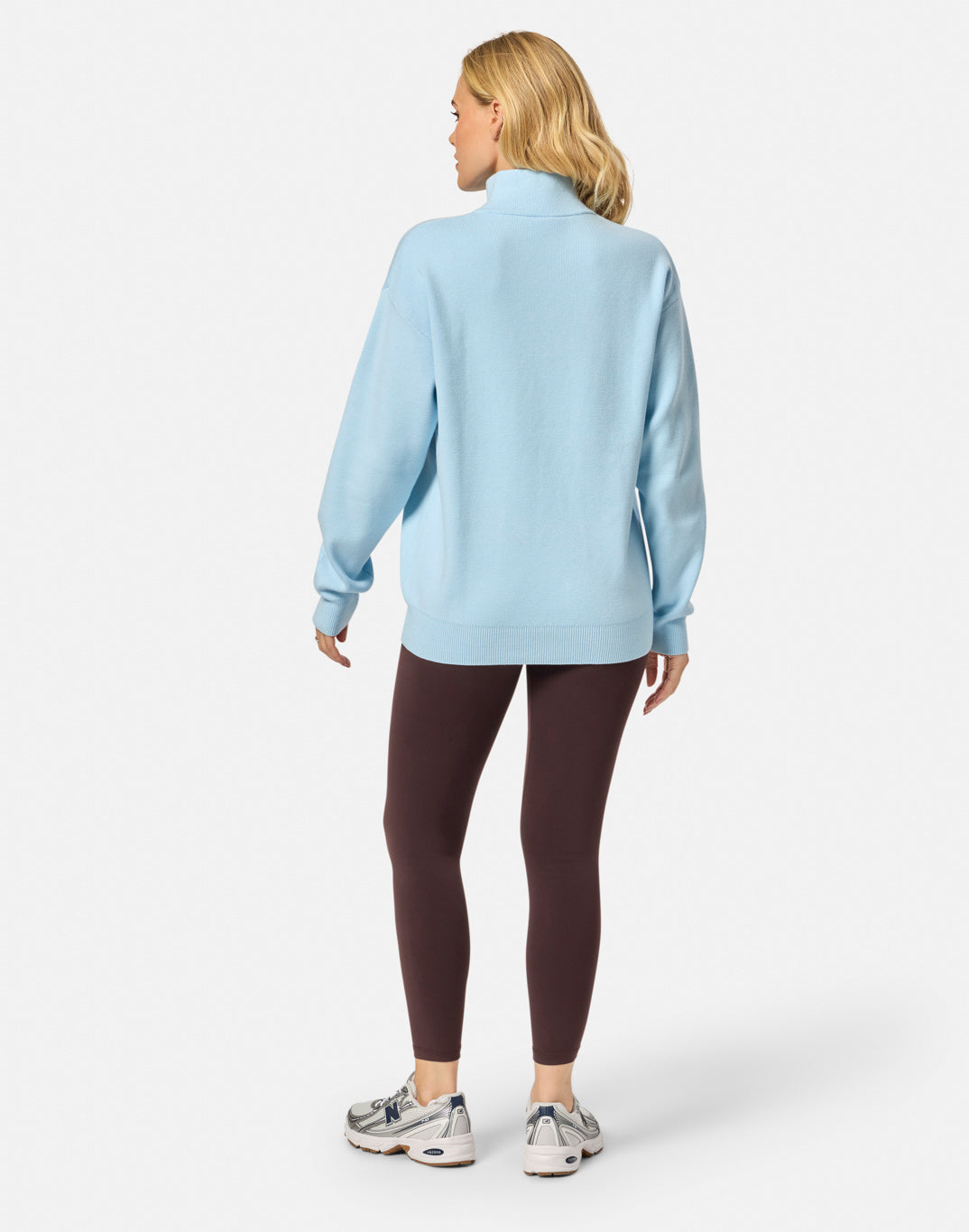 Knit Half Zip in Baby Blue