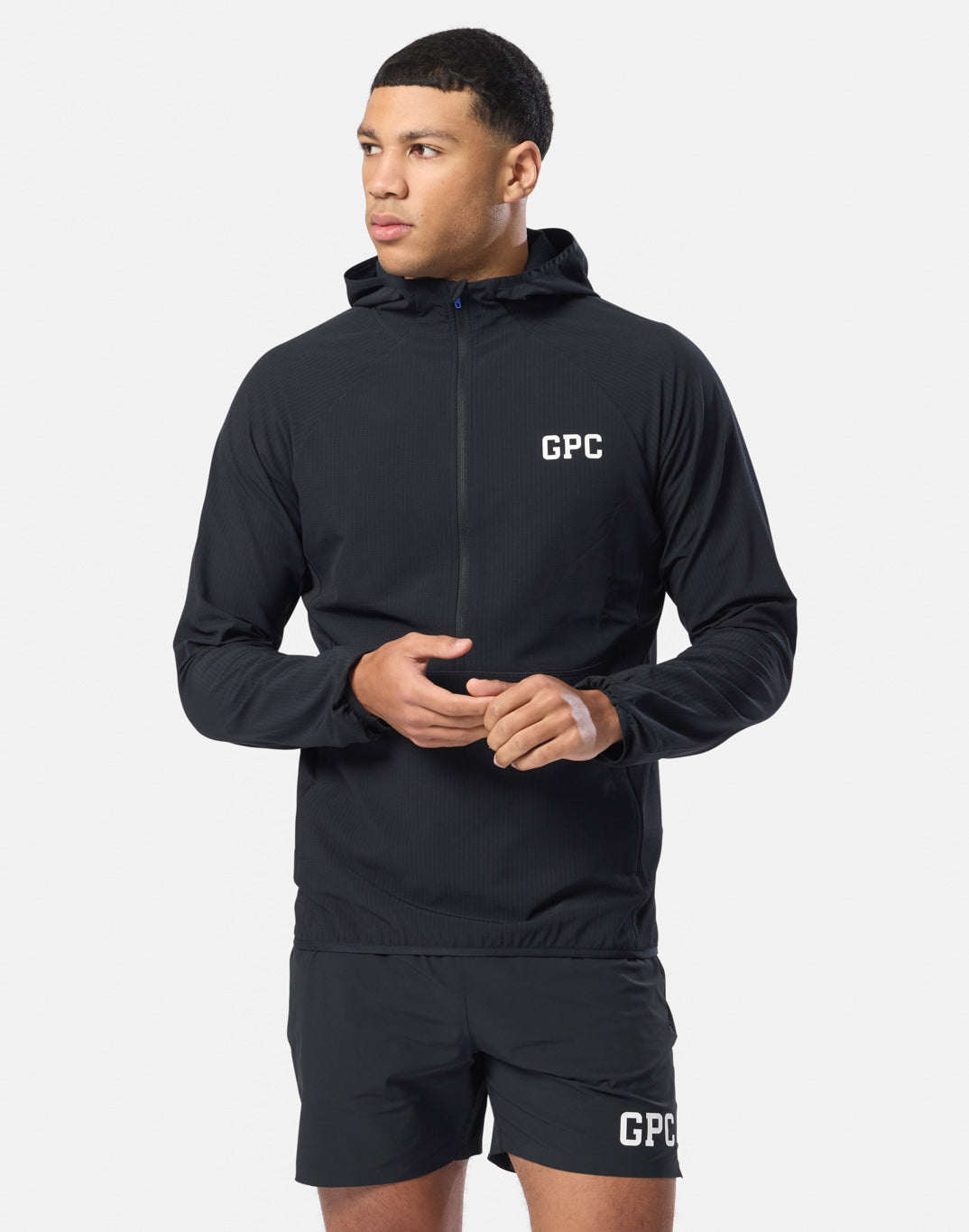 GPC Train Hooded Midlayer in Black