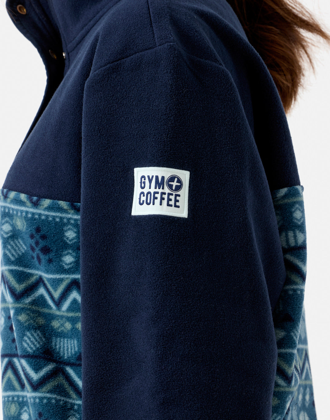 Half Snap Polar Fleece in Aztec Print