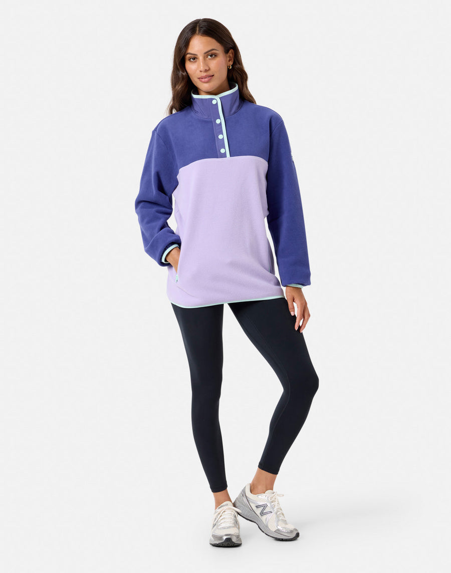 Half Snap Polar Fleece in Lilac