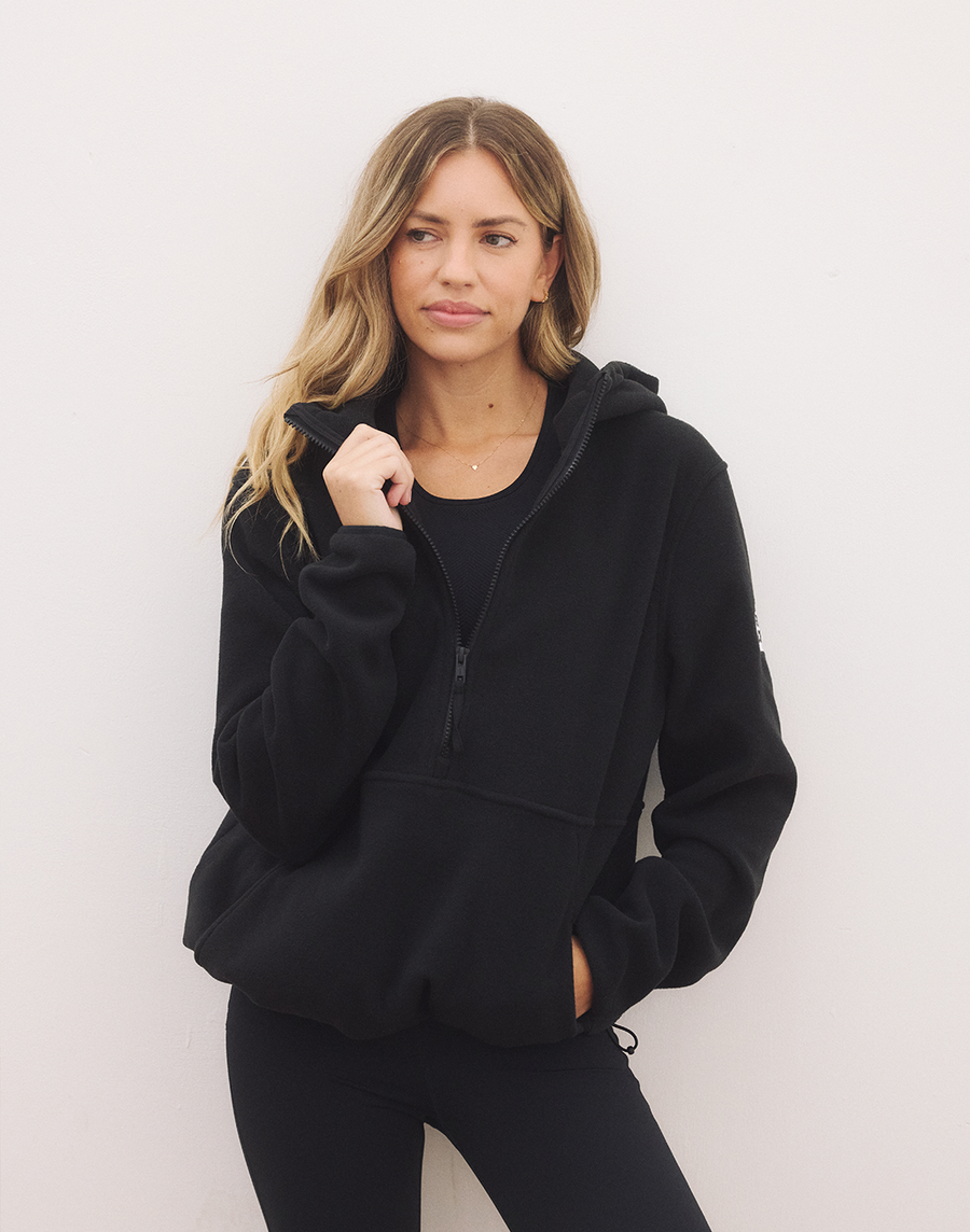 Hooded Polar Fleece in Black