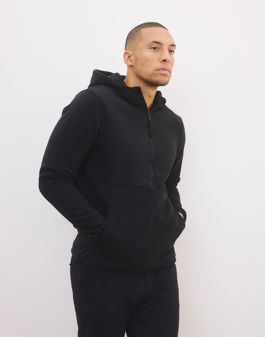 Hooded Polar Fleece in Black