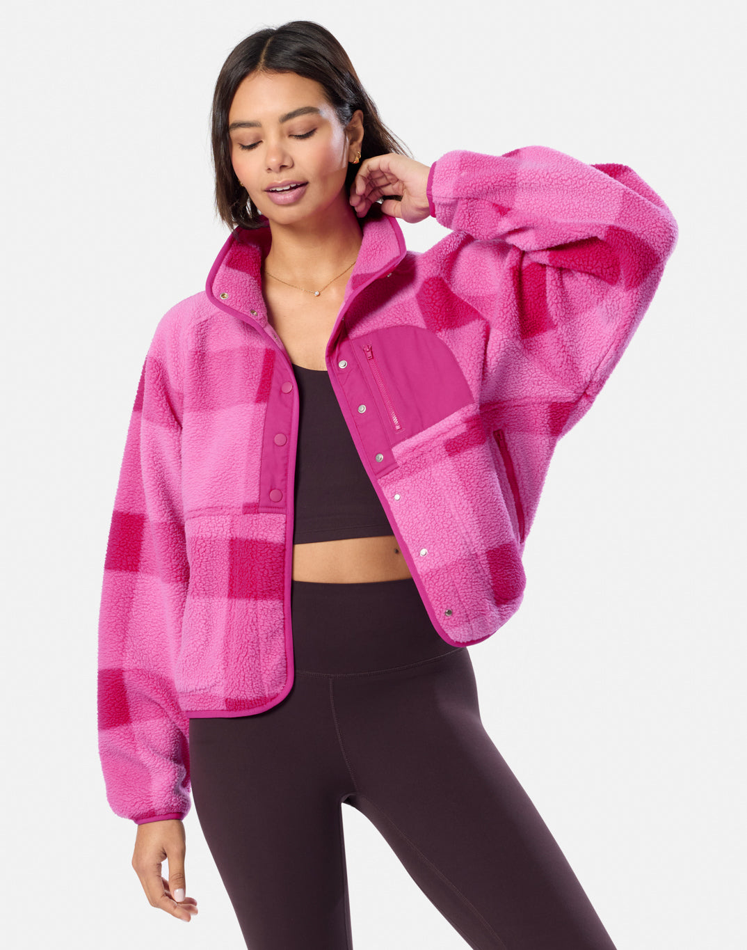 Horizon Layer Up Jacket in in Gingham Print