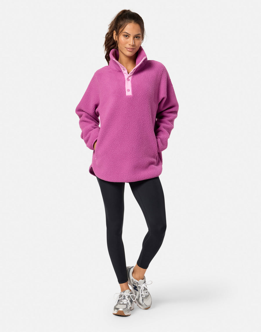 Horizion Longline Half Snap in Crisp Pink