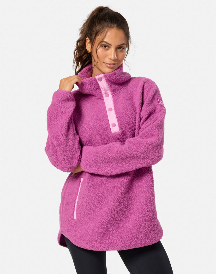 Horizion Longline Half Snap in Crisp Pink