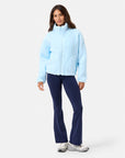 Industry Fleece High Collar Jacket in Baby Blue