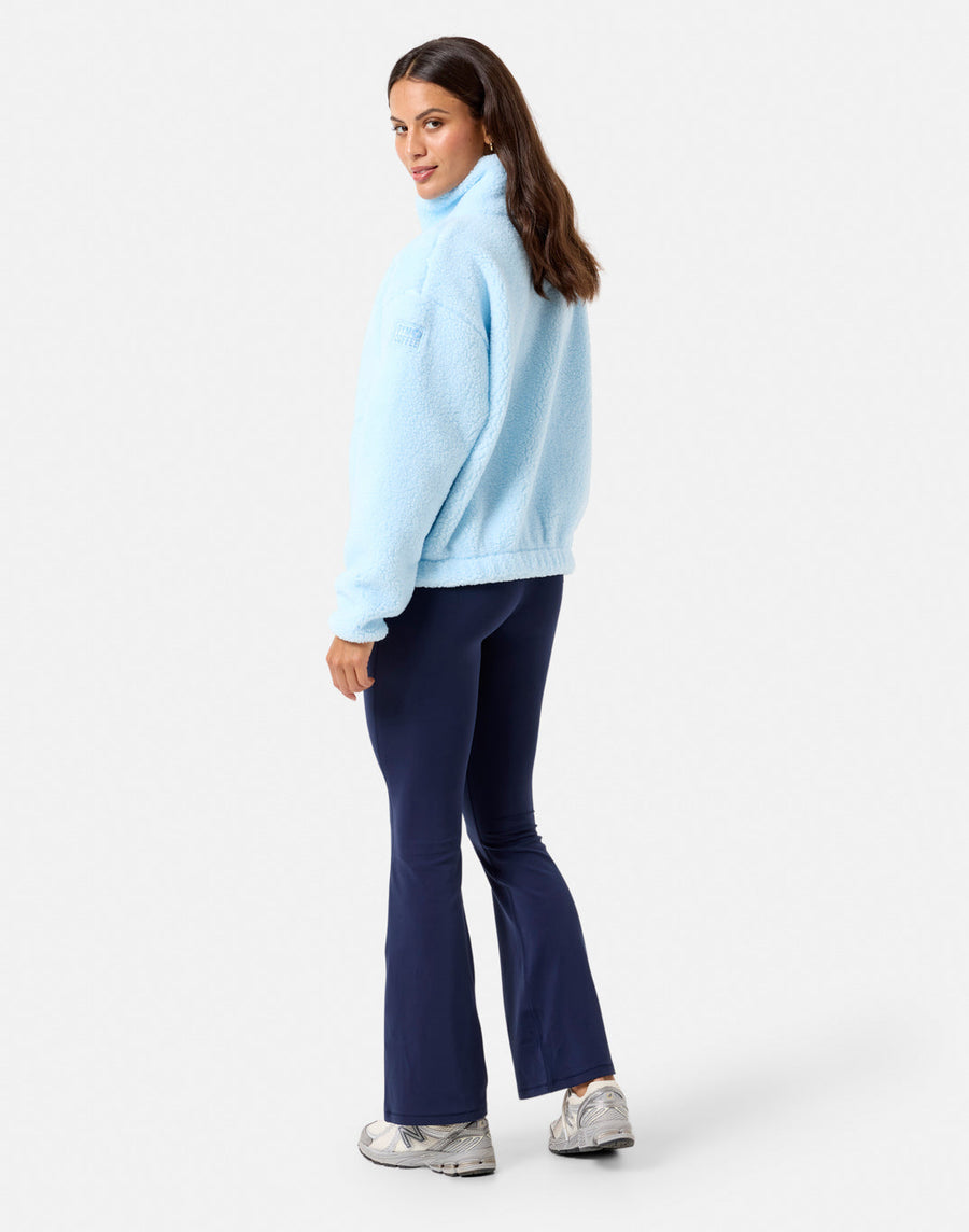 Industry Fleece High Collar Jacket in Baby Blue