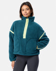 Industry Fleece Half Zip in Deep Teal