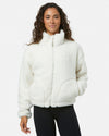 Industry Fleece High Collar Jacket in Cloud White