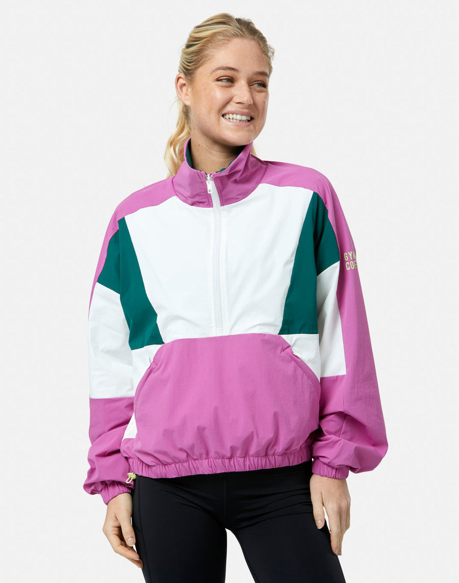 Kin Half Zip Breaker in Crisp Pink