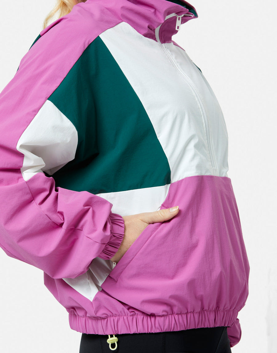 Kin Half Zip Breaker in Crisp Pink