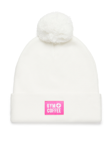 Knit Bobble Beanie in Soft White - Beanies - Gym+Coffee IE