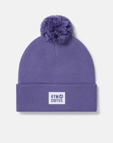 Knit Bobble Beanie in Violet Smoke