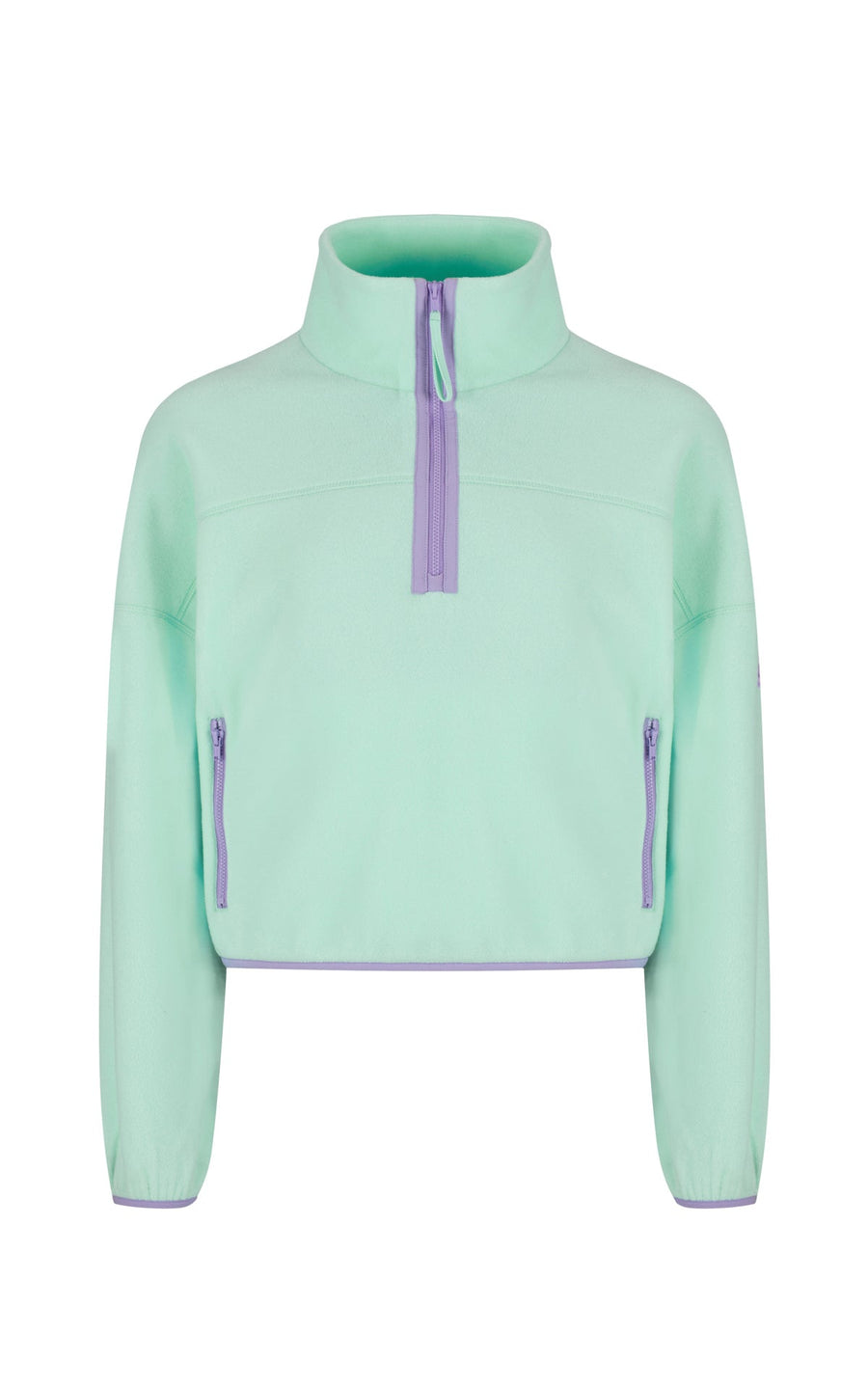 Half Zip Crop Polar Fleece in Mint - Fleeces - Gym+Coffee IE