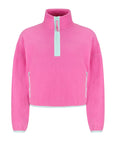 Half Zip Crop Polar Fleece in Strawberry Moon - Fleeces - Gym+Coffee IE