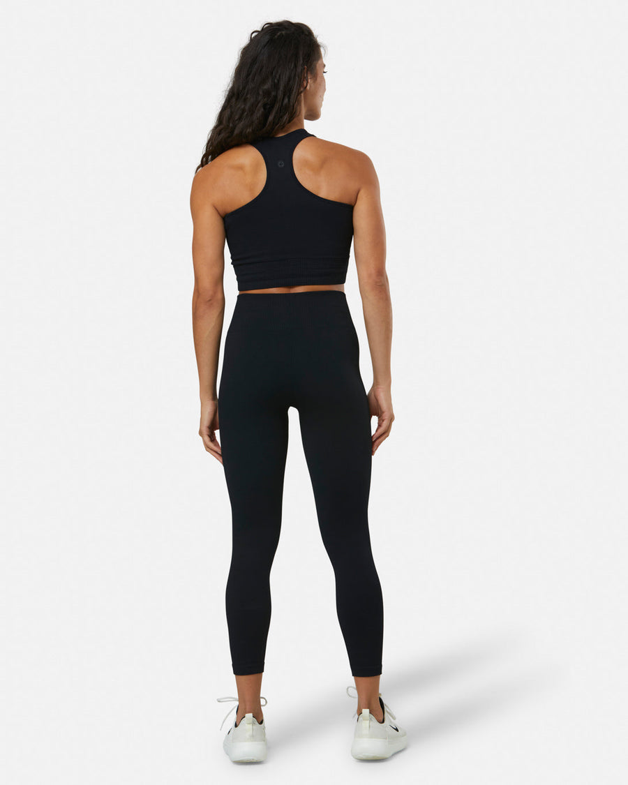 Lotus Chevron 7 8 Legging in Black Gym Coffee UK