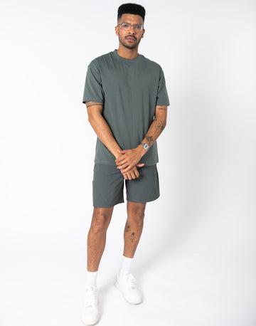 Dart Tee in Green Smoke