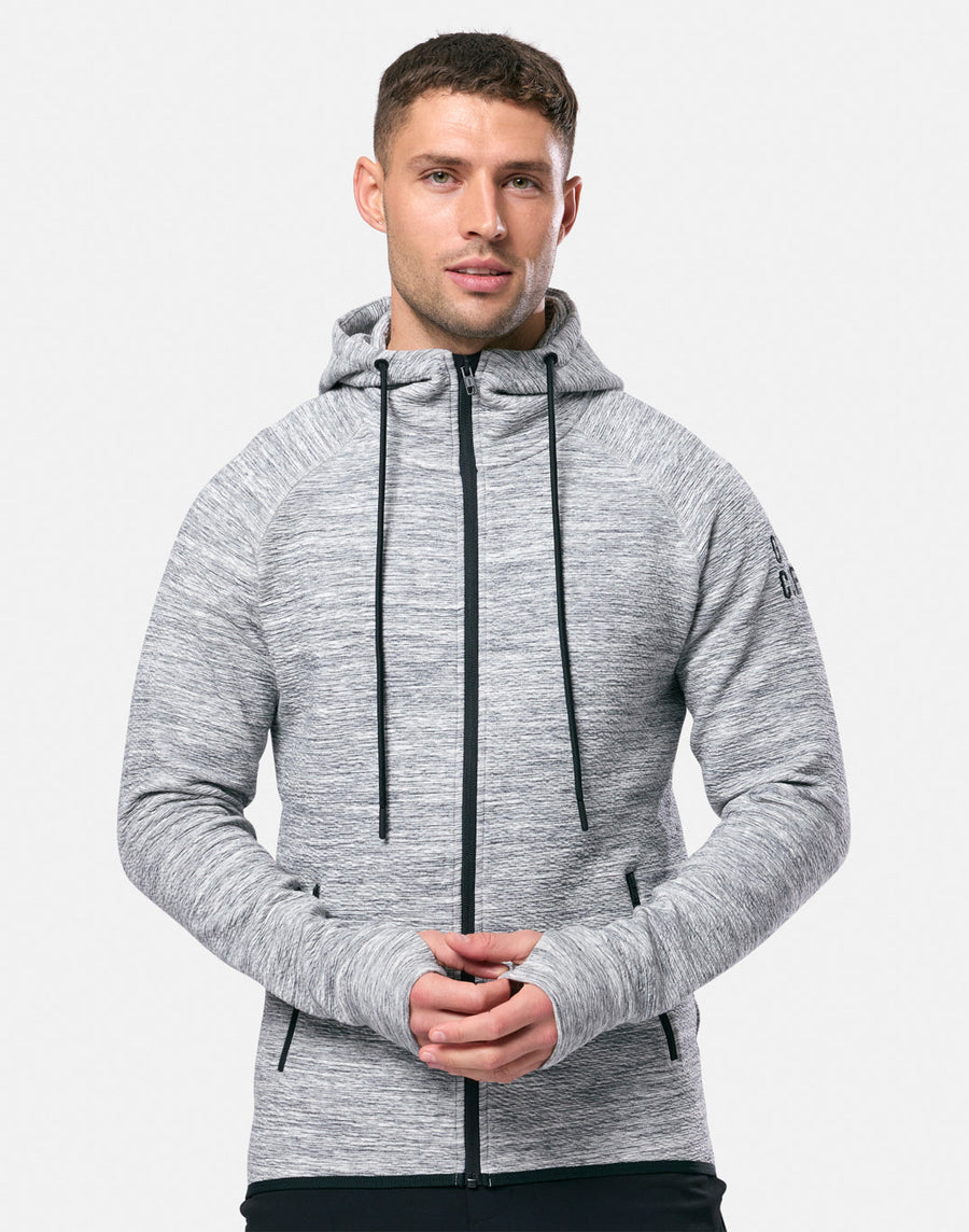 Mens Grey Fleck Hoodie