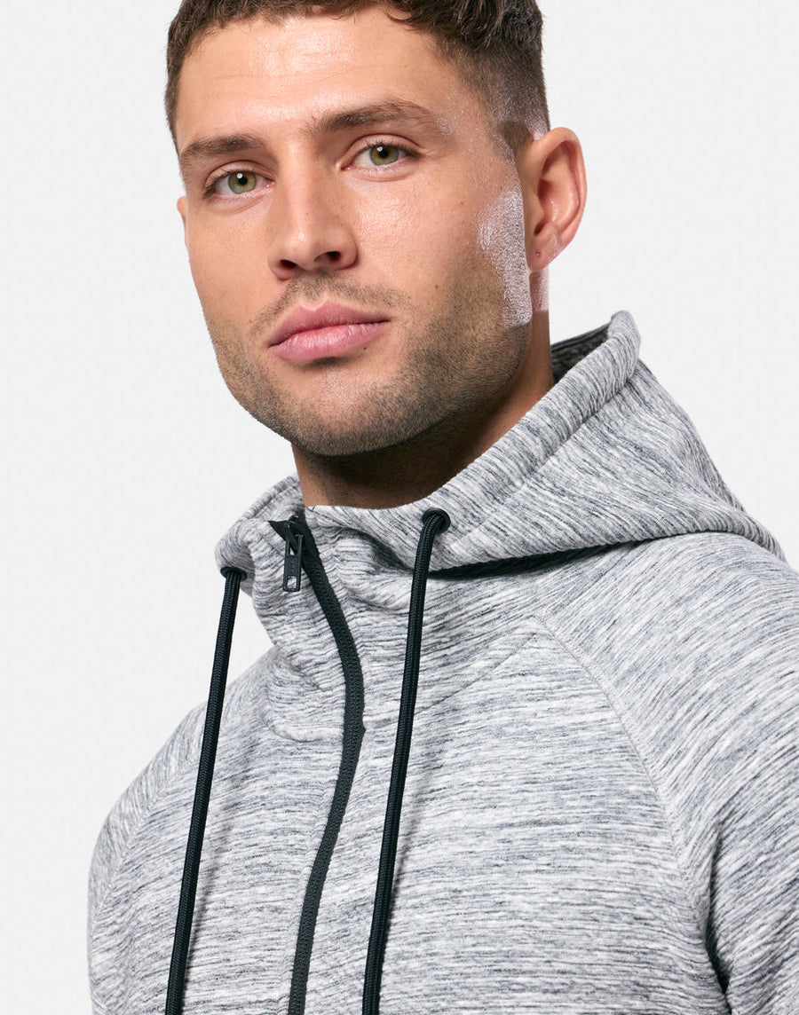 Mens Grey Fleck Hoodie