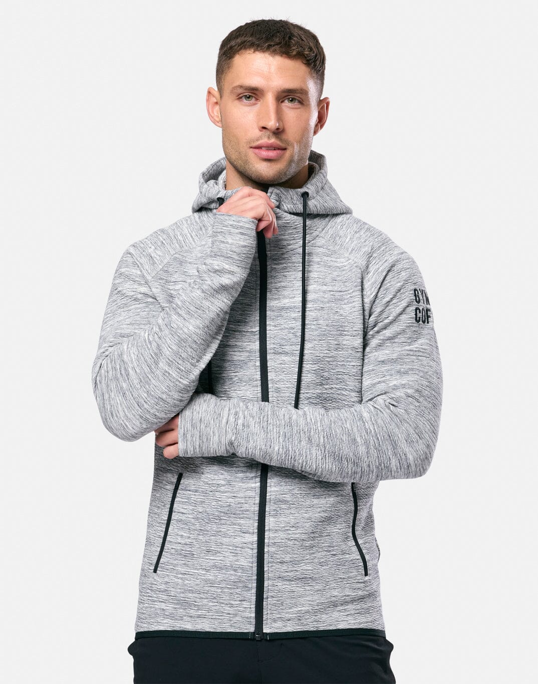 Grey Fleck Zip Hoodie