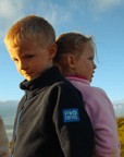 Kids Full Zip Polar Fleece in Obsidian Blue