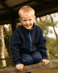 Kids Full Zip Polar Fleece in Obsidian Blue